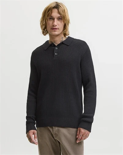 Jack & Jones - JJPannel Strik Polo - Black